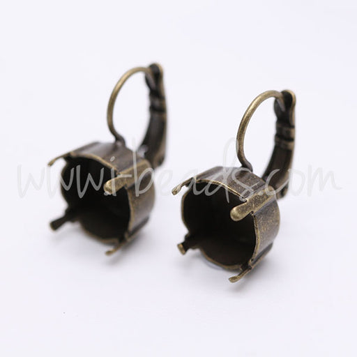 Buy Earring setting for Swarovski 1122 rivoli SS47 brass (2)
