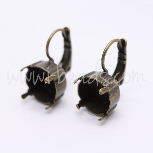 Earring setting for Swarovski 1122 rivoli SS47 brass (2)