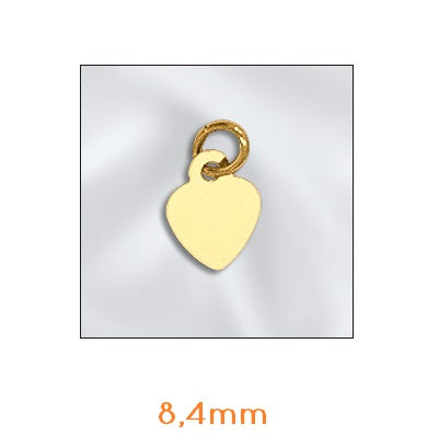 Heart charm Gold plated 1 micron 8.4mm (2)