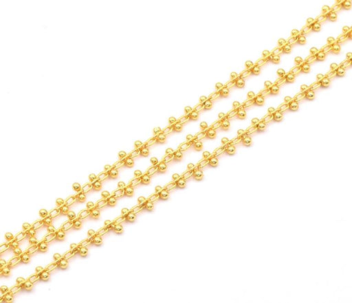 Buy Fancy chain colour gold quality -link ball 1mm (50cm)