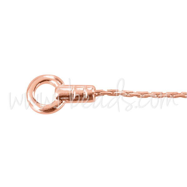Sterling silver end cap for beading chain rose gold plated (1)