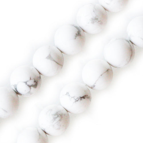 Buy White howlite round beads 10mm strand (1)