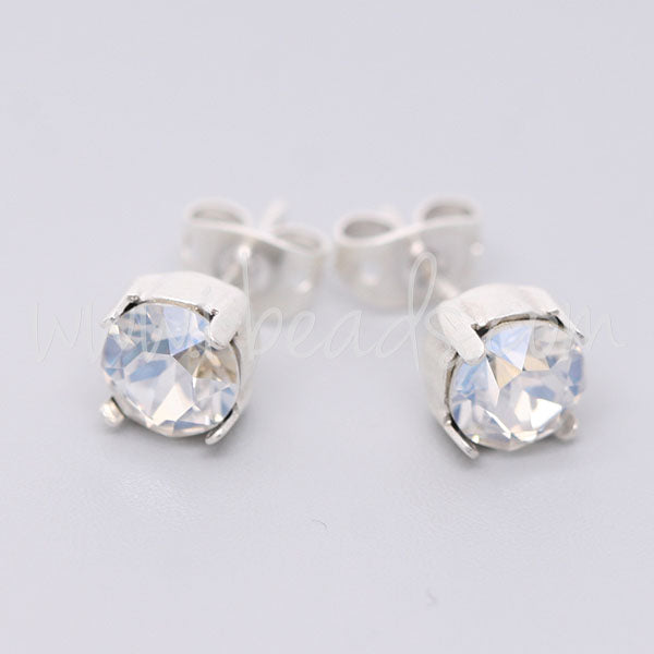 Stud earring setting for Swarovski 1088 SS29 silver plated (2)