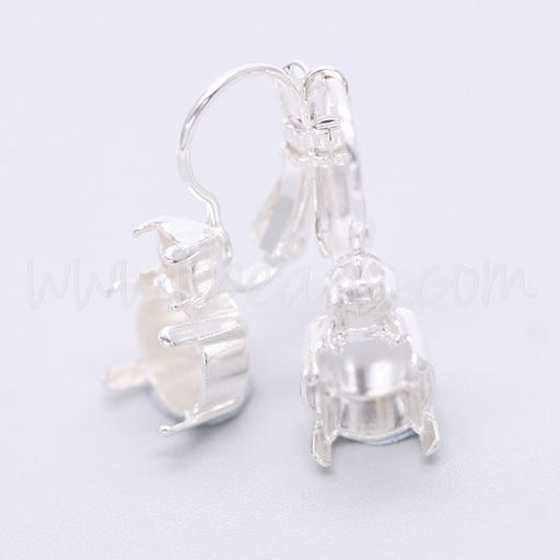 Earring setting for Swarovski 1088 SS39 and 4mm-pp31-SS19 silver plated (2)