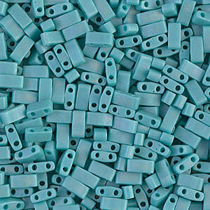Buy cc412FR -Miyuki HALF tila beads Matte Op Turquoise AB 2.5mm (35 beads)
