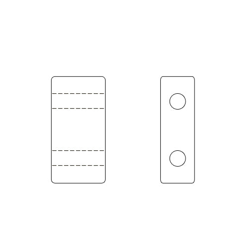 2 holes CzechMates bricks jet 3x6mm (50)