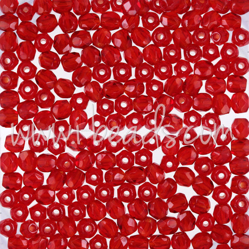 Buy Czech fire-polished beads siam ruby 3mm (50)