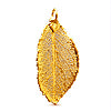 Real rose leaf pendant gold 24K 50mm (1)