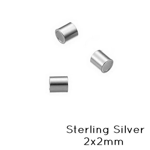 Buy crimp bead sterling silver 2x2mm-int diam : 1.4mm (10)