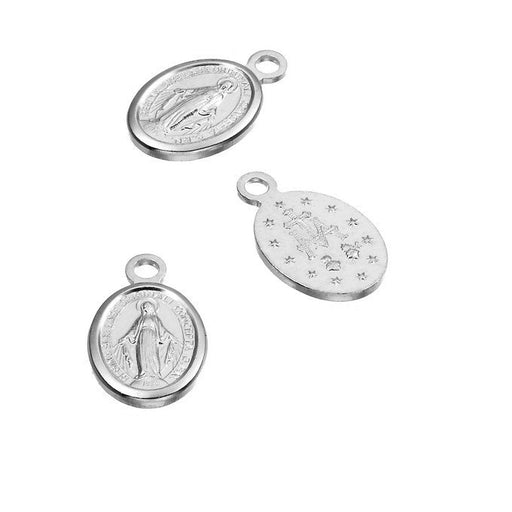Buy Sterling Silver 925 Oval medal with Virgin, 8mm (1)