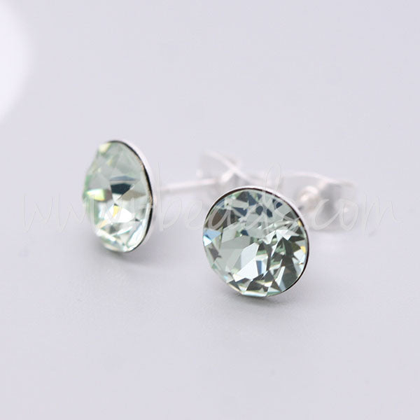 Cupped stud earring setting for Swarovski 1088 SS39 silver plated (2)