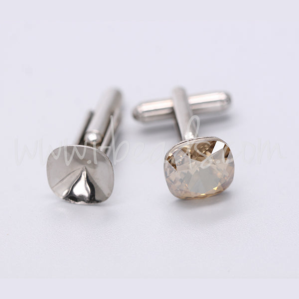 Cufflink setting for Swarovski 4470 12mm rhodium (2)