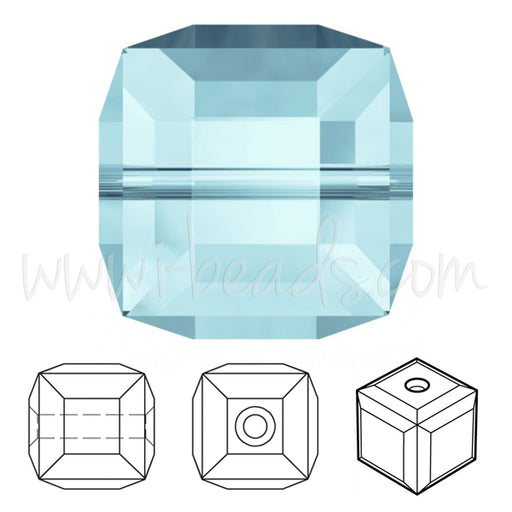 5601 Swarovski cube beads aquamarine 8mm (2)