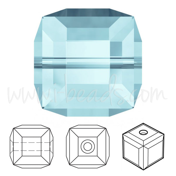 5601 Swarovski cube beads aquamarine 8mm (2)