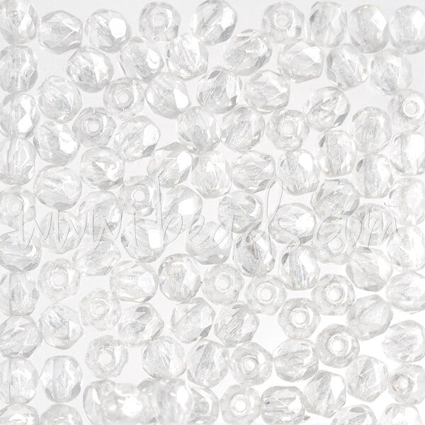 Czech fire-polished beads luster crystal 4mm (100)