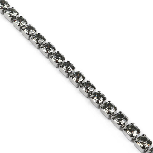 Buy Swarovski cupchain crystal black Diamond and rhodium PP18 - 2,4mm (56 chatons=20cm)