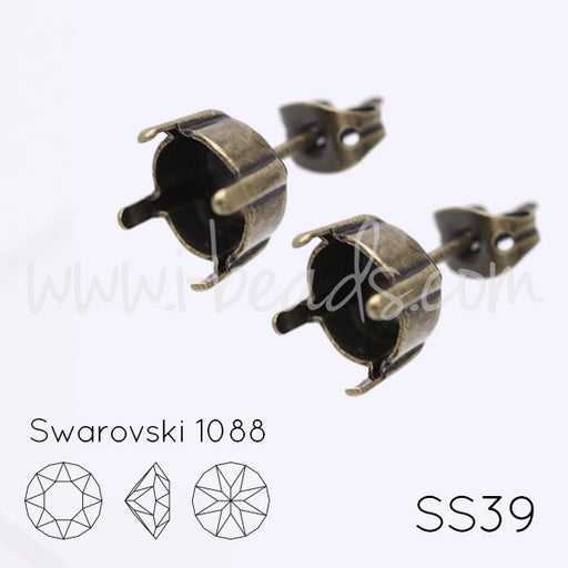 Buy Stud earring setting for Swarovski 1088 SS39 brass (2)