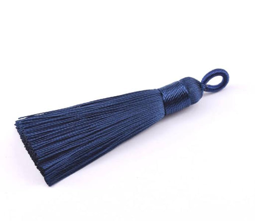 Silk tassel PRUSSIAN BLUE 60mmx8mm with Silk ring (1)