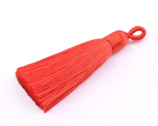 Silk tassel RED 60mmx8mm with Silk ring (1)