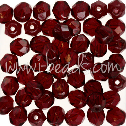 Buy Czech fire-polished beads garnet 6mm (50)