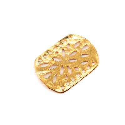 Brass Cast Connector Rectangular color gold 23x17mm- 7 holes (Ø 1.2mm)(1)