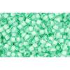 cc975 - Toho beads 11/0 crystal/ neon sea foam lined (10g)