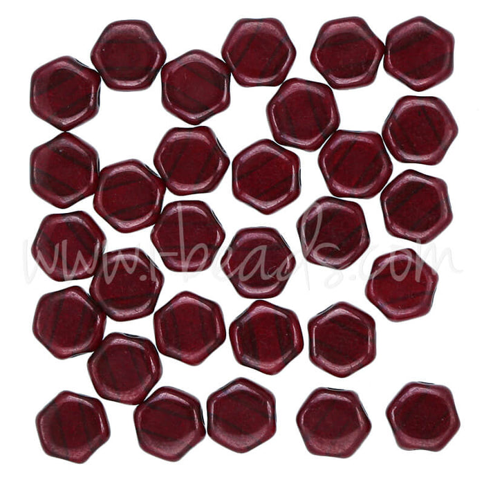 Honeycomb beads 6mm ruby red wine (30)