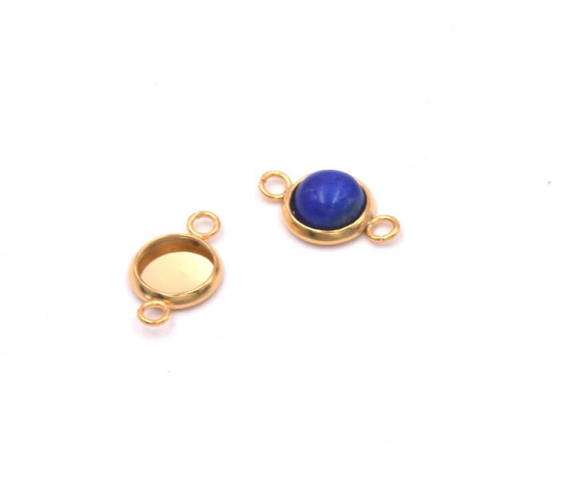 Stainless steel link connector setting for 6mm cabochon GOLDEN (2)
