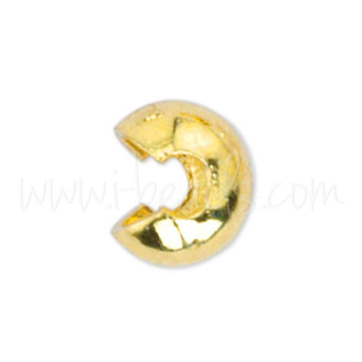 Buy 20 crimp covers pre-opened bead metal gold plated 3mm (1)