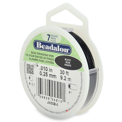 Beadalon bead stringing wire 7 strands black 0.25mm, 9.2m (1)