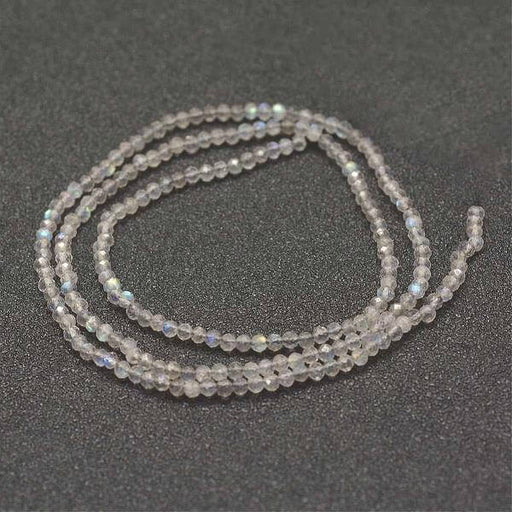 Natural Labradorite Beads Strand, 2x0,5mm -Faceted, Round, Grade AA-175 beads (1 strand)