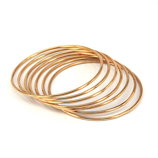 Buy Stainless Steel Bangle, Golden- 66mm inner diameter, 2mm thick (1)