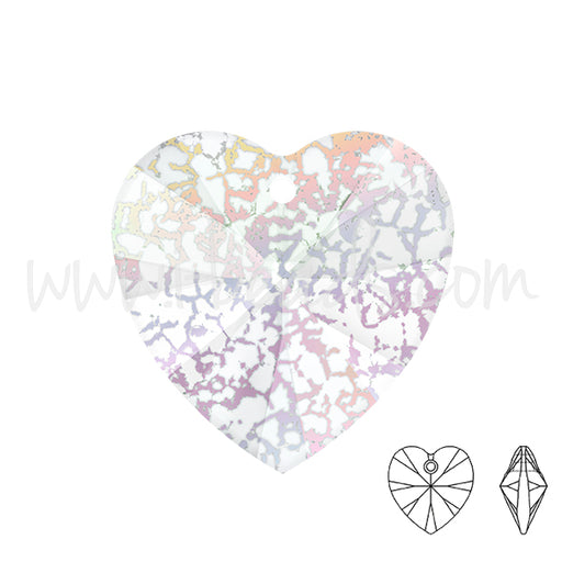 Swarovski 6228 heart pendant crystal white patina effect 10mm (1)