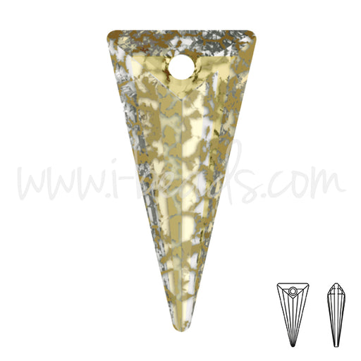 Buy Swarovski 6480 spike pendant Crystal Gold patina effect 18mm (1)