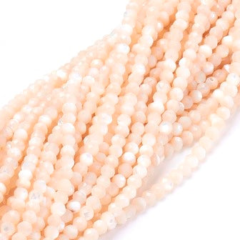 Buy White shell facetted beads 2.5mm - hole 0.5mm 37cm (1 strand)