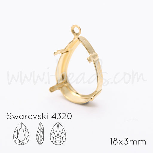 Buy pendant setting for Swarovski 4320 18x13mm gold plated (1)