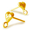 Ear stud heart 6mm with loop metal gold plated (4)