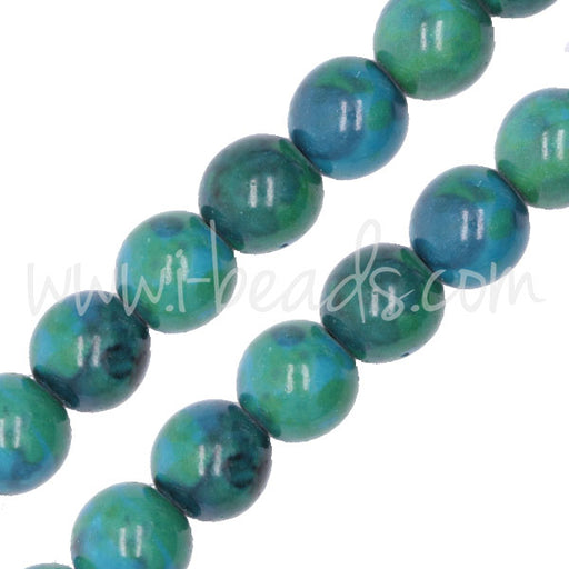 Buy Azurite Chrysocolla round beads 8mm strand (1)