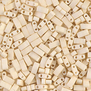 ccTLH2021 -Miyuki HALF tila beads Matte Opaque Cream 5x2.5mm (35 beads)