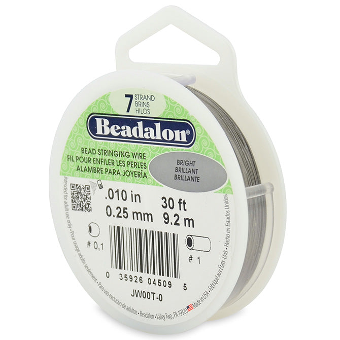 Beadalon bead stringing wire 7 strands bright 0.25mm, 9.2m (1)