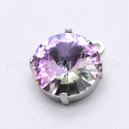 Pendant setting for Swarovski 1122 rivoli 14mm silver plated (1)