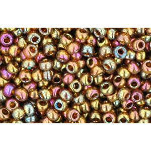cc459 - Toho beads-6/0 - Gold-Lustered Dk Topaz (10gr)
