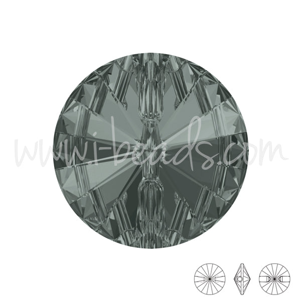 3015 Swarovski round button black diamond 12mm (2)