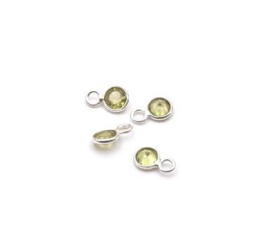 Buy small charm with PERIDOT and Sterling Silver 8x5mm (2)