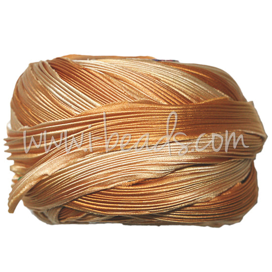 Shibori silk ribbon persimmon