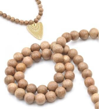 Wooden beads, round, Natural, 10mm, hole: 1mm, approx 38 pcs (1 strand)