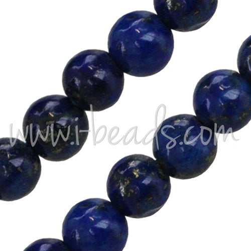 Buy Natural Lapis Lazuli Round reconstituted Beads 10mm strand (1)