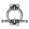 Buy Toggle clasp heirloom 2 loops metal antique silver plated 15x20mm (1)