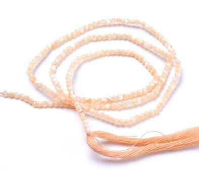 White shell facetted beads 2.5mm - hole 0.5mm 37cm (1 strand)