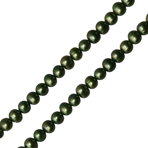 Buy Freshwater pearls potato round shape olivine 6mm (1)